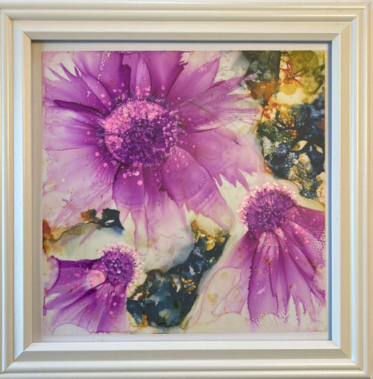 Flower Explosion Original Floral Alcohol Ink Painting