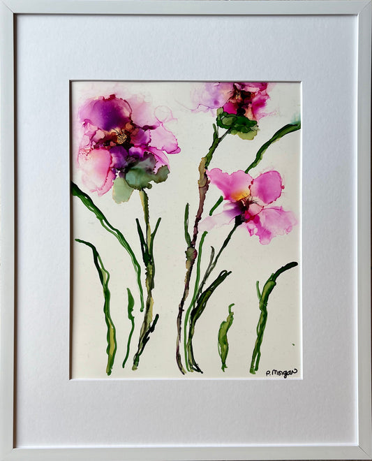 Simple Blooms Original Floral Alcohol Ink Painting