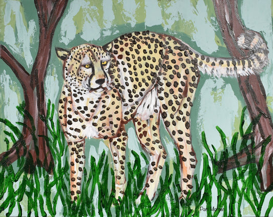 Leopard Watch Print of Original Canvas Painting