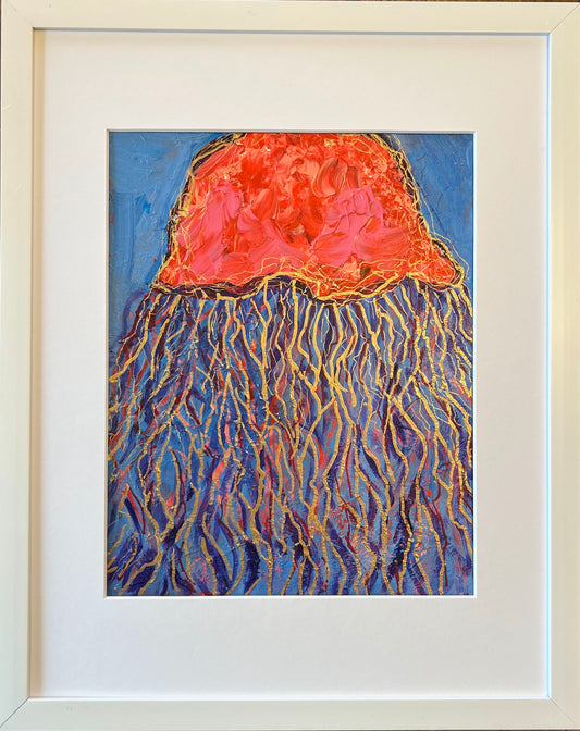 Queen Of The Jellyfish Original Mixed Media Animal Painting