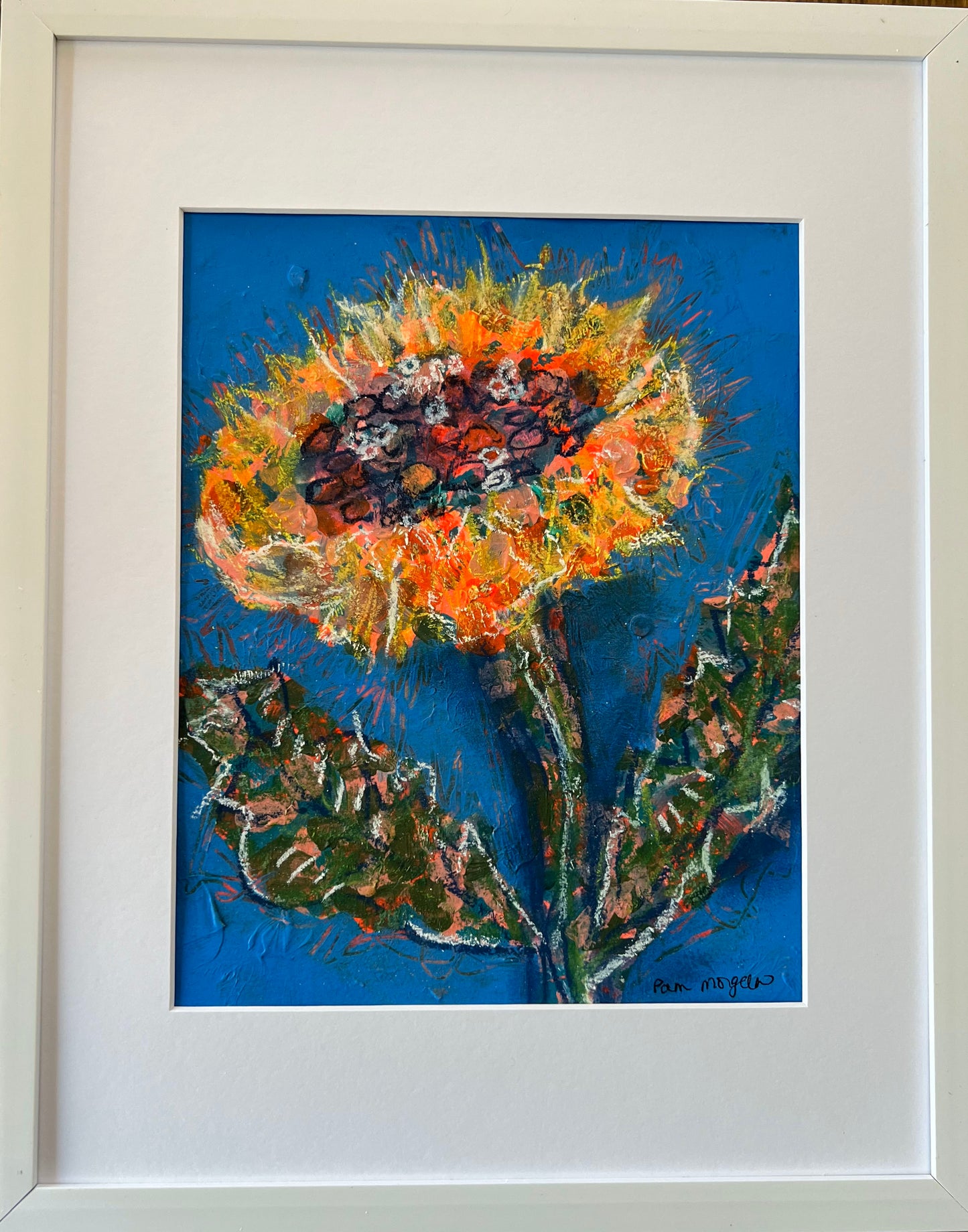 Sunflower Glory Original Mixed Media Floral Painting
